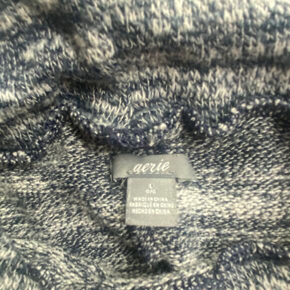 Aerie Women's Blue & White Cowl Knit Sweater Size Large - Picture 3 of 8
